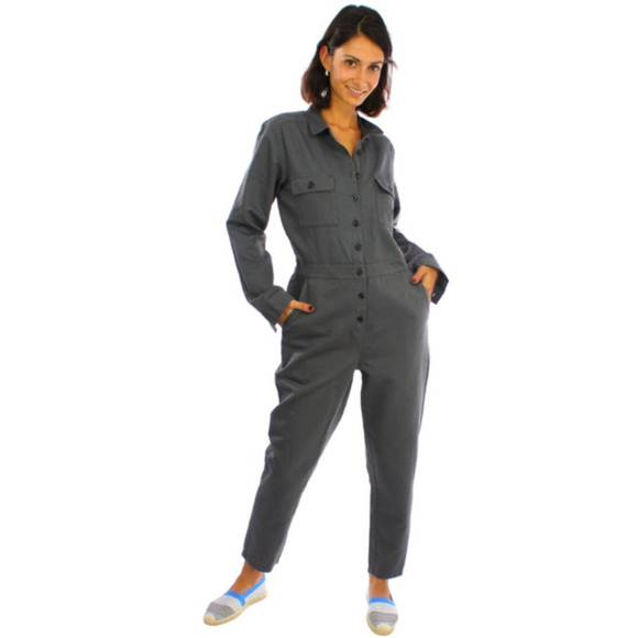 Outerknown S.E.A. Suit Long Sleeve Utility Cargo Jumpsuit Storm Gray M NWT $228 - Picture 1 of 6